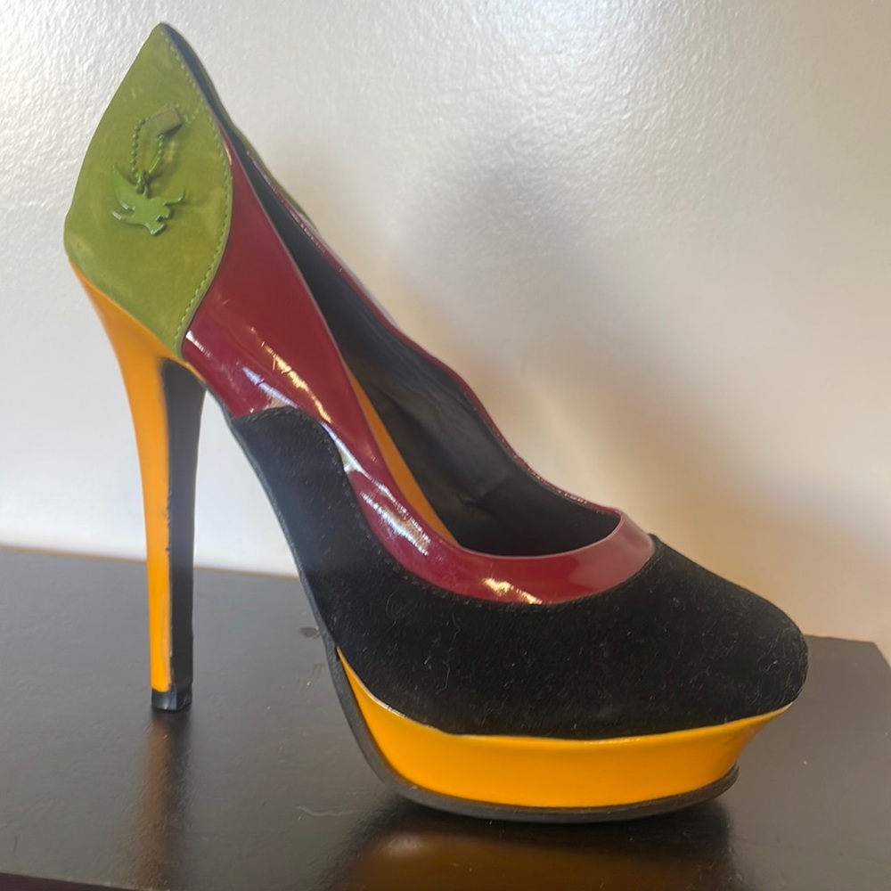 New Shiekh Patent leather/ suede heels - photo shoot, costume, couture, vintage